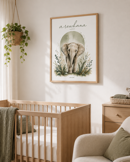 Arewhana - Elephant Nursery Print
